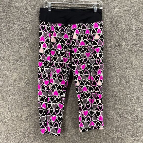 Betsey Johnson Pants - Betsey Johnson Activewear Leggings Women L Large Black Geometric Mid Rise Capri